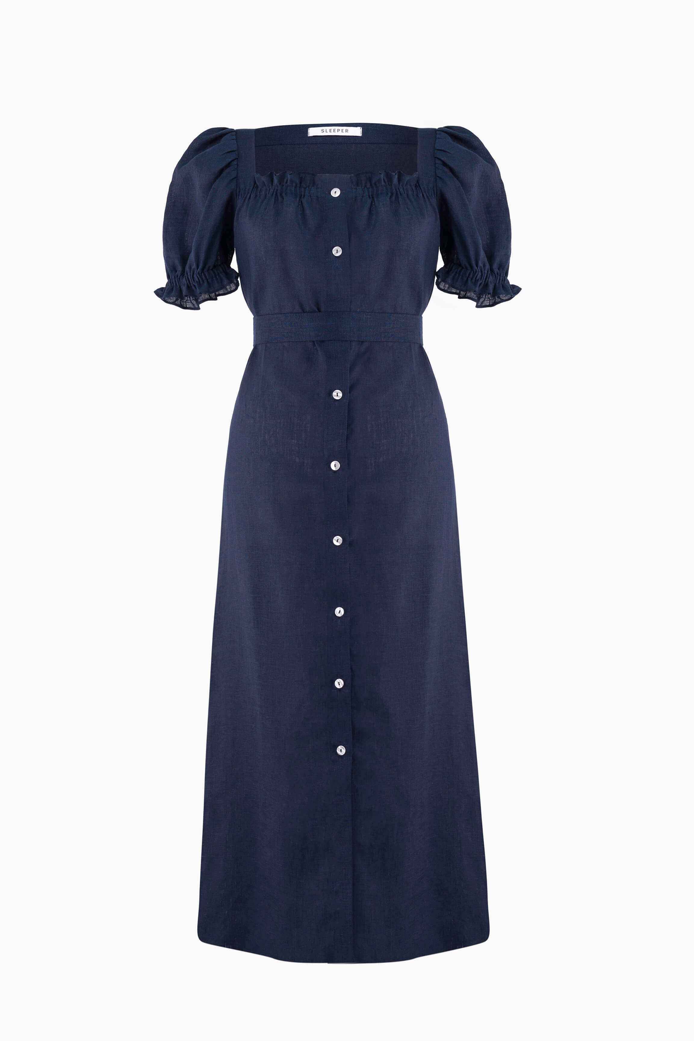 Navy linen dress | Linen maxi dress by Sleeper – SLEEPER