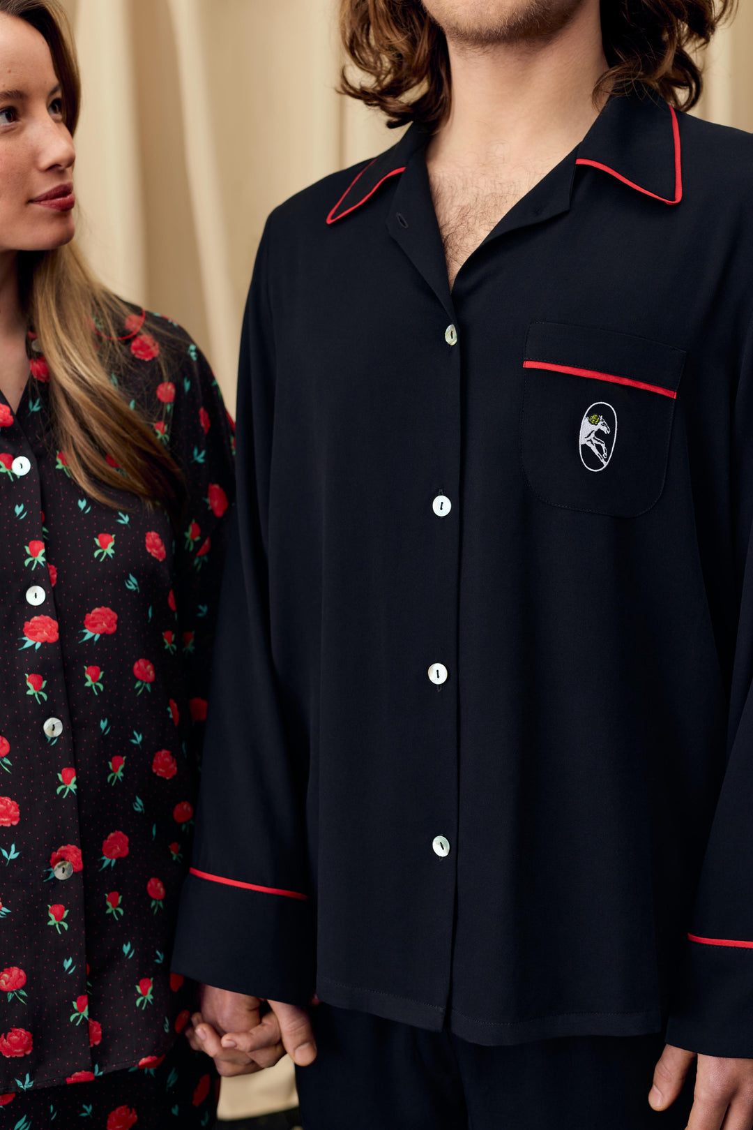 Finnegan Unisex Pajama Shirt in Black