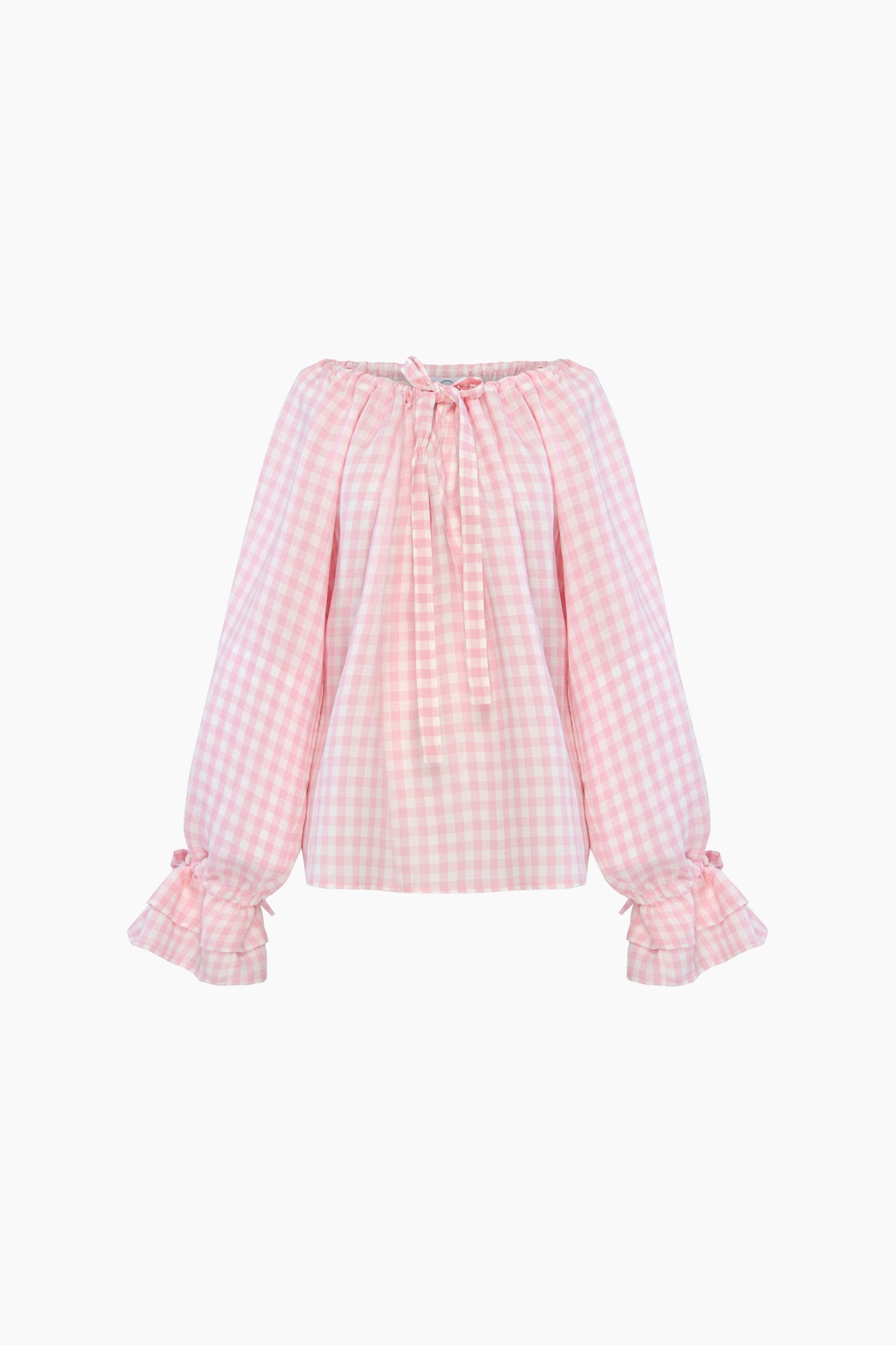 Cha-Cha Lounge Blouse in Pink Vichy