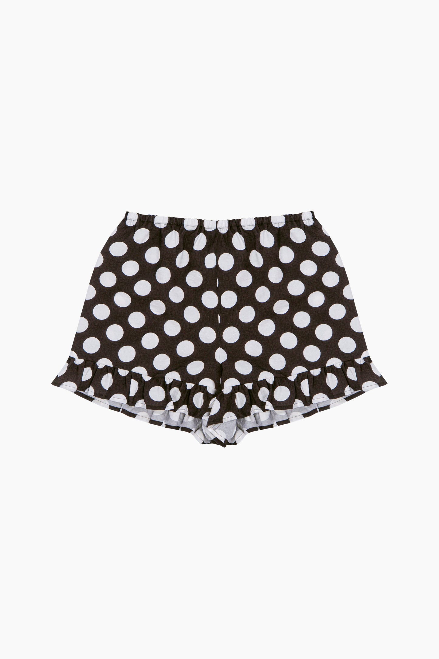 Cha-Cha Lounge Shorts with Headscarf in Black Polka Dot