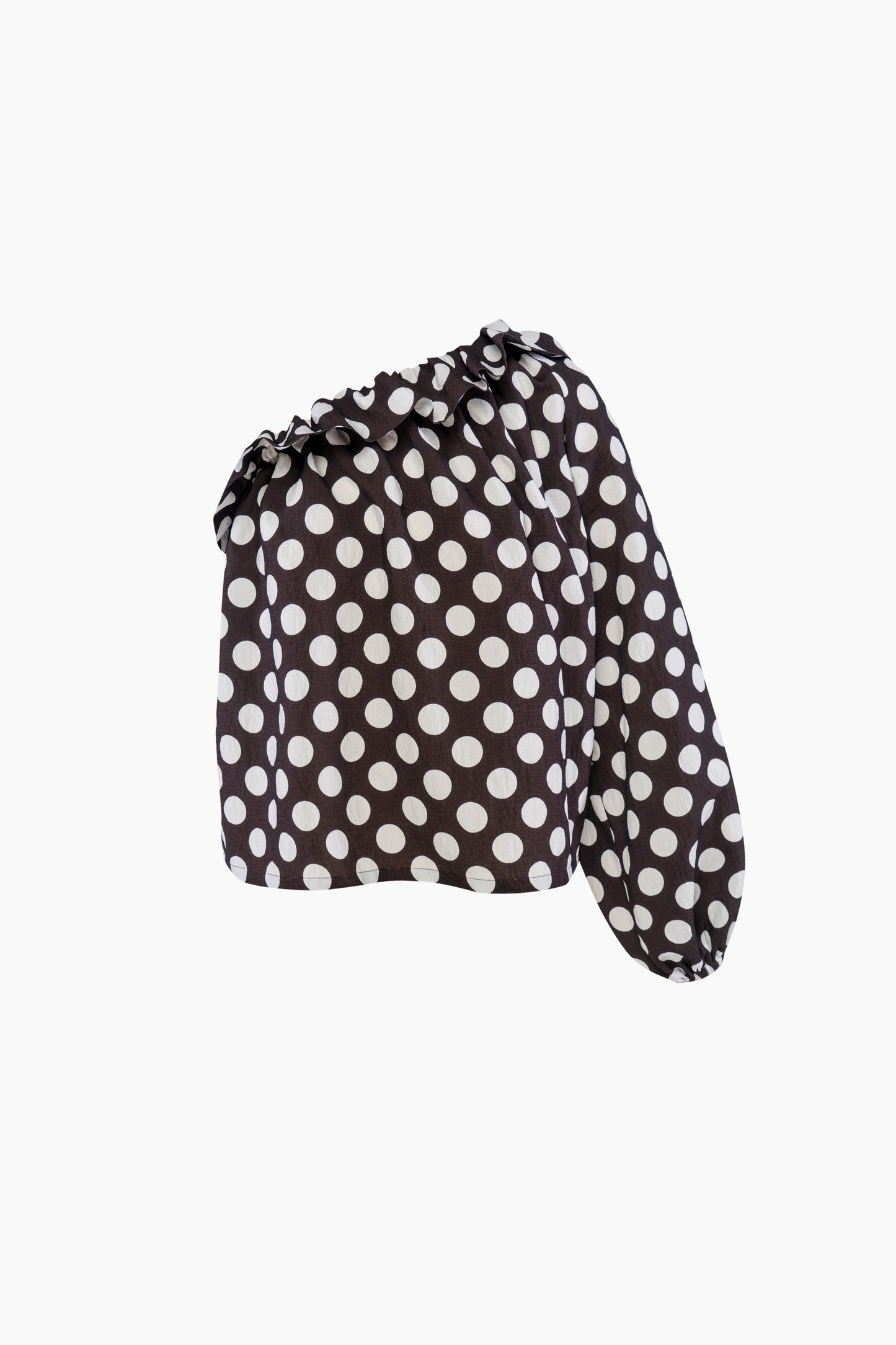 Gaia Soft Viscose Top in Black Polka Dot