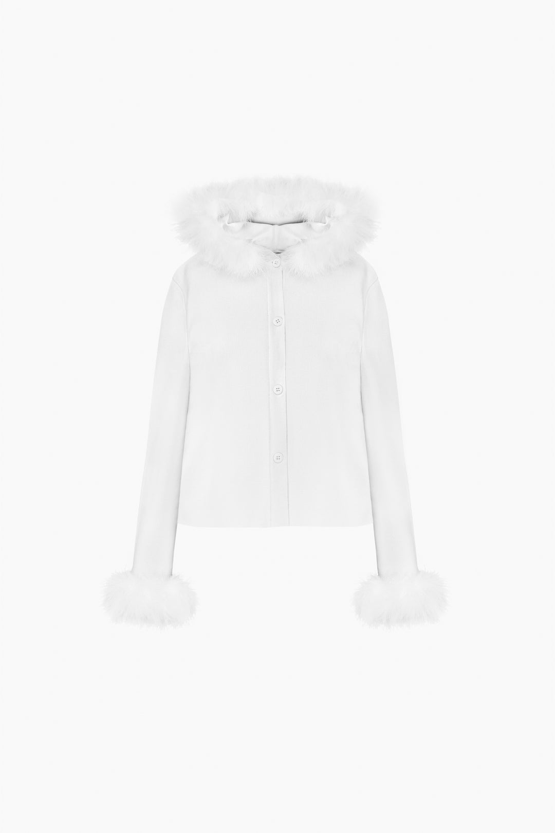 Kylie Hooded Cardigan in White