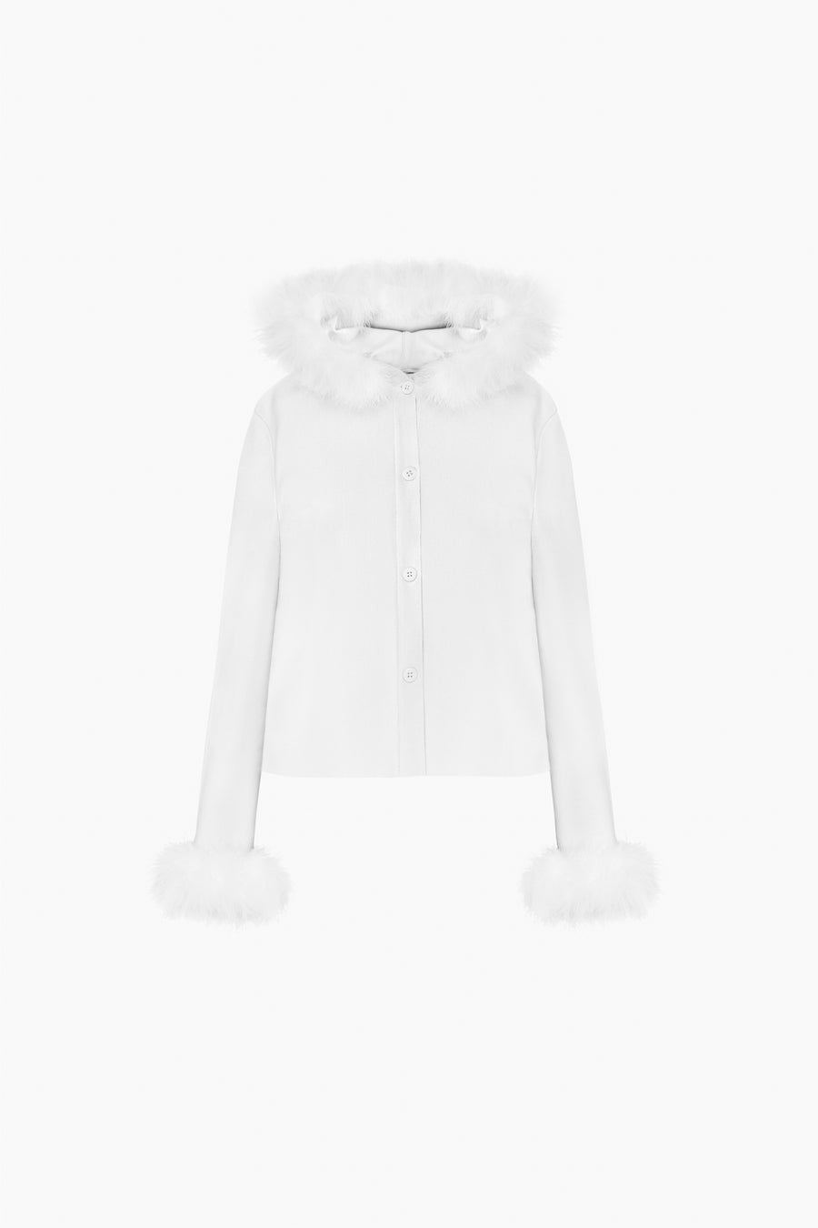 Kylie Hooded Cardigan in White