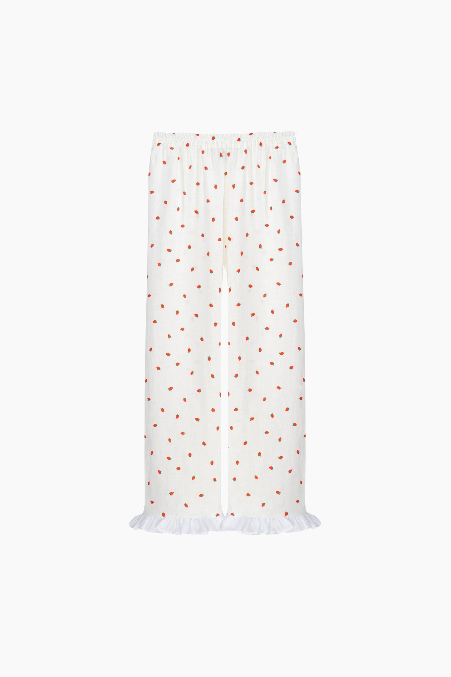Puff Linen Lounge Pants in Strawberries