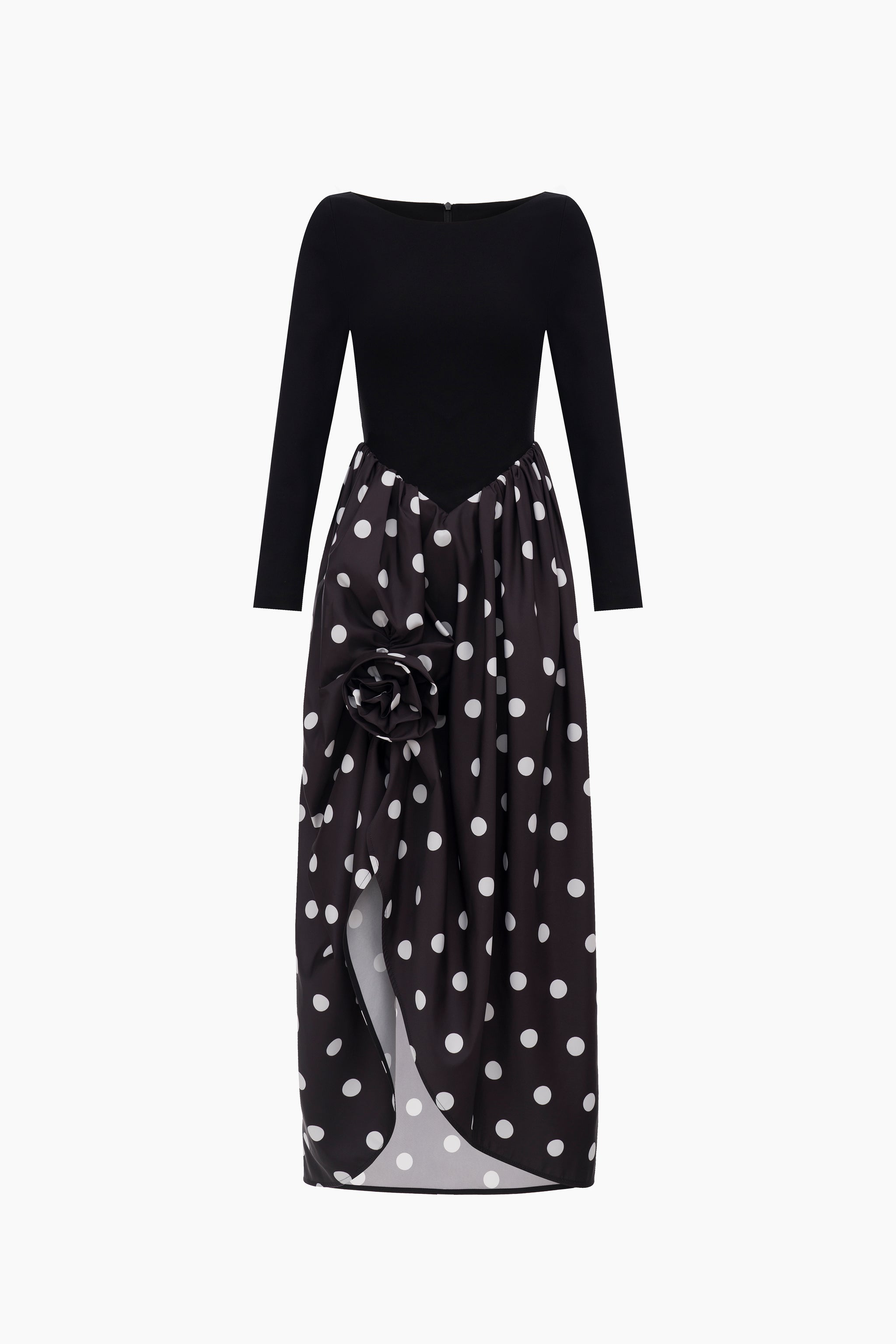 Aurora Maxi Dress in Black Polka Dot