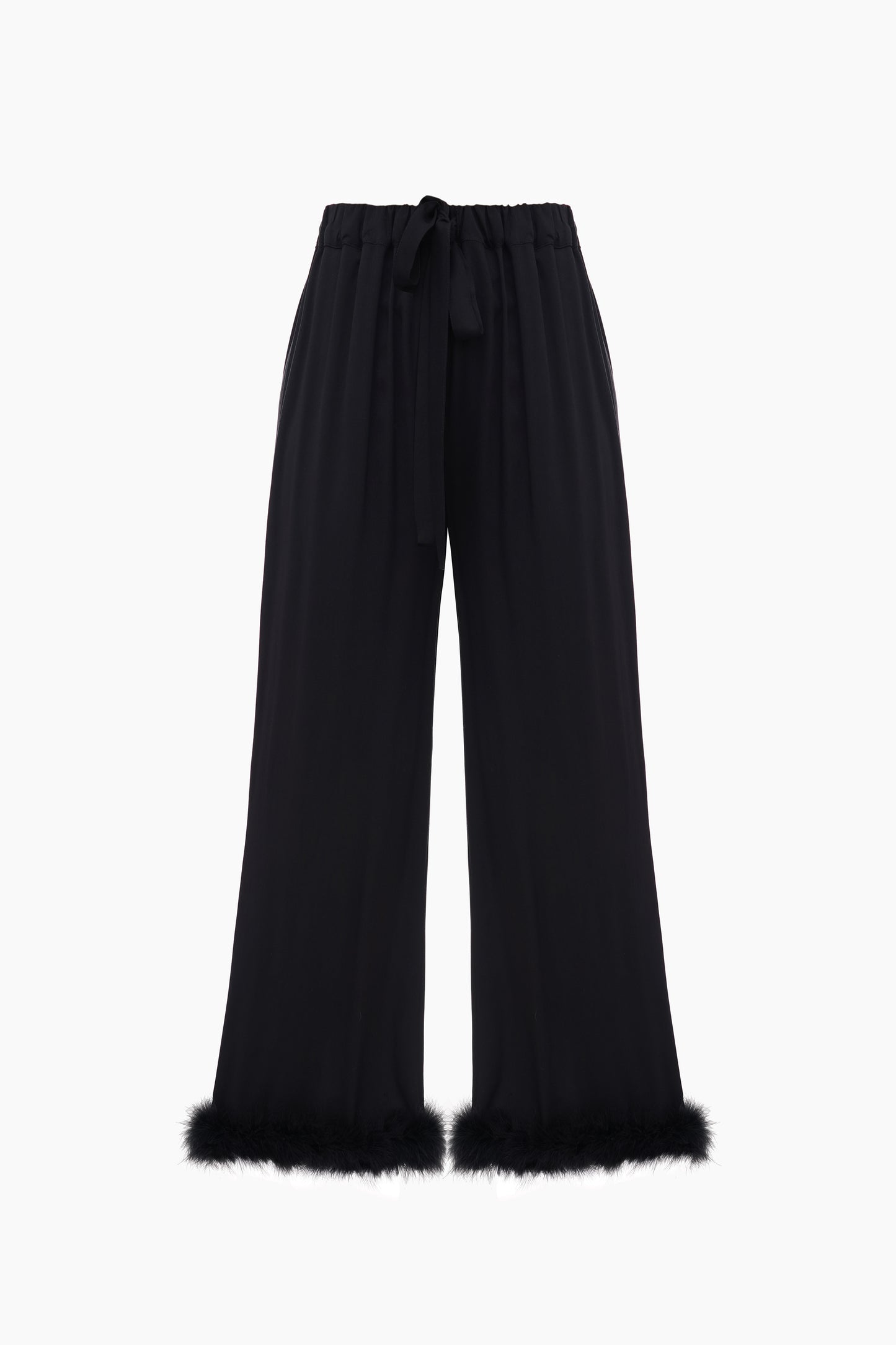 Bisou Bisou Pants with Feathers in Black