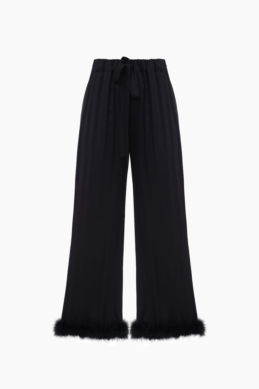 Bisou Bisou Pants with Feathers in Black