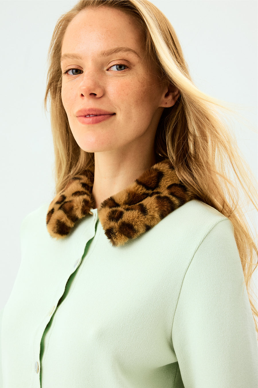 Carmela Knitted Cardigan in Mint