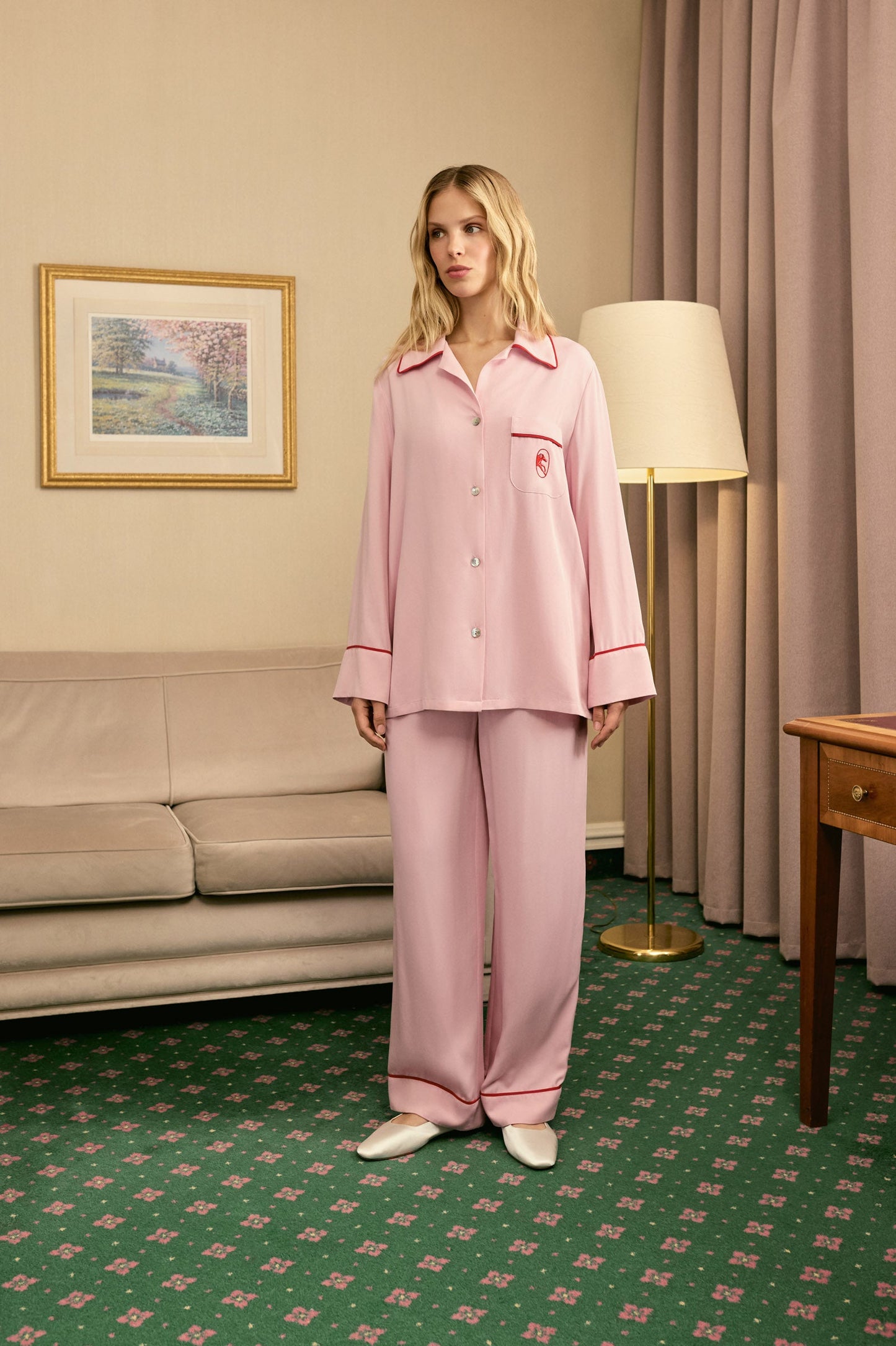 Finnegan Unisex Pajama Pants in Pink