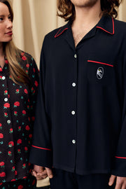 Finnegan Unisex Pajama Shirt in Black