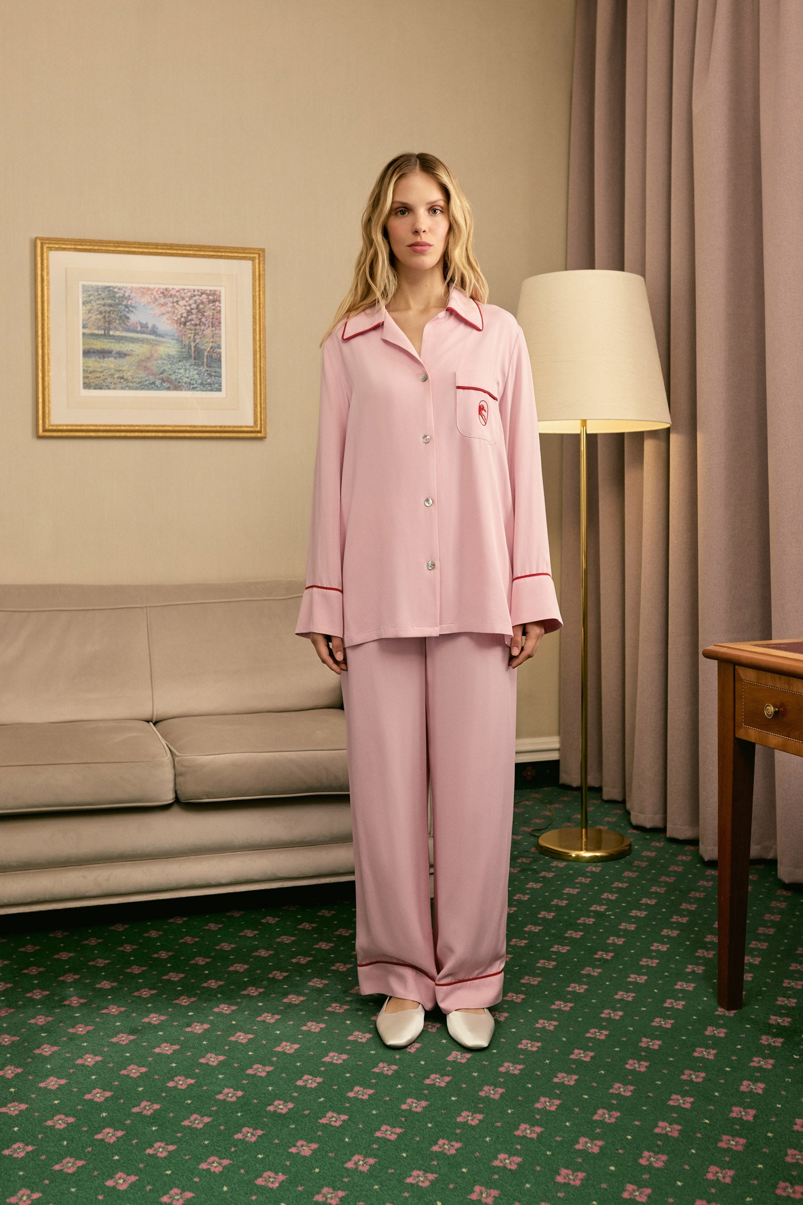 Finnegan Unisex Pajama Pants in Pink