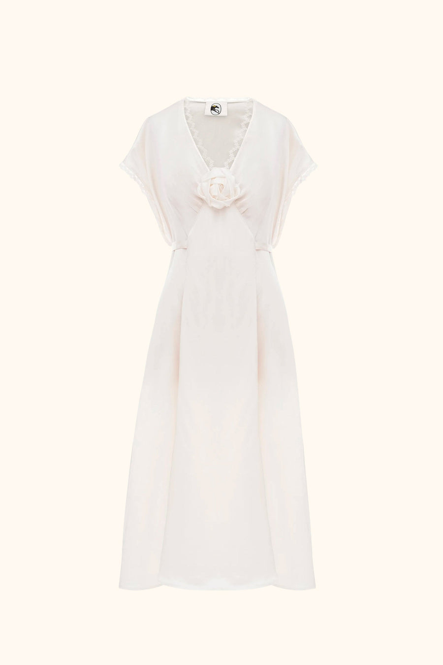 The Genus Rosa Satin Dress in Milk