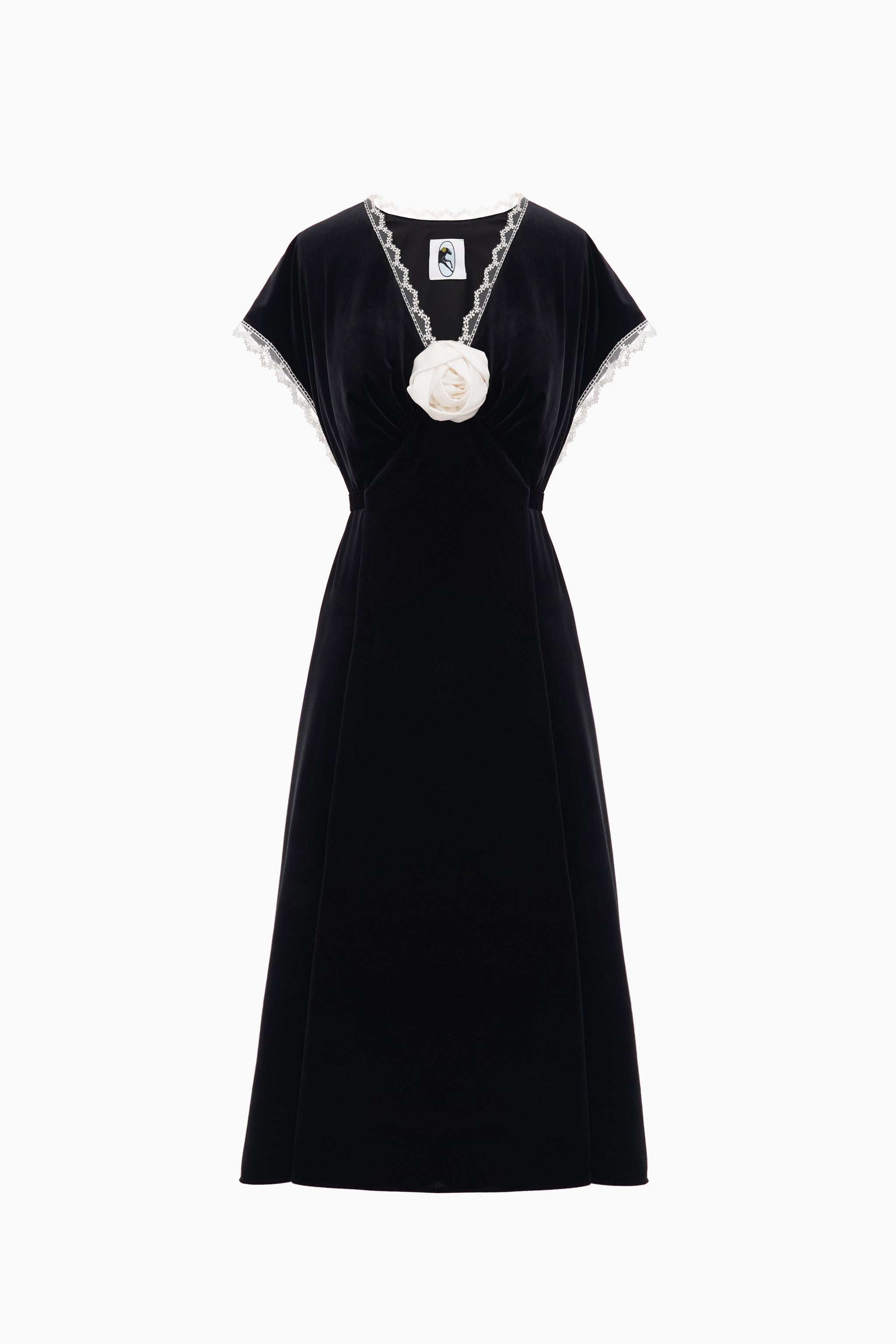 The Genus Rosa Velvet Dress in Black