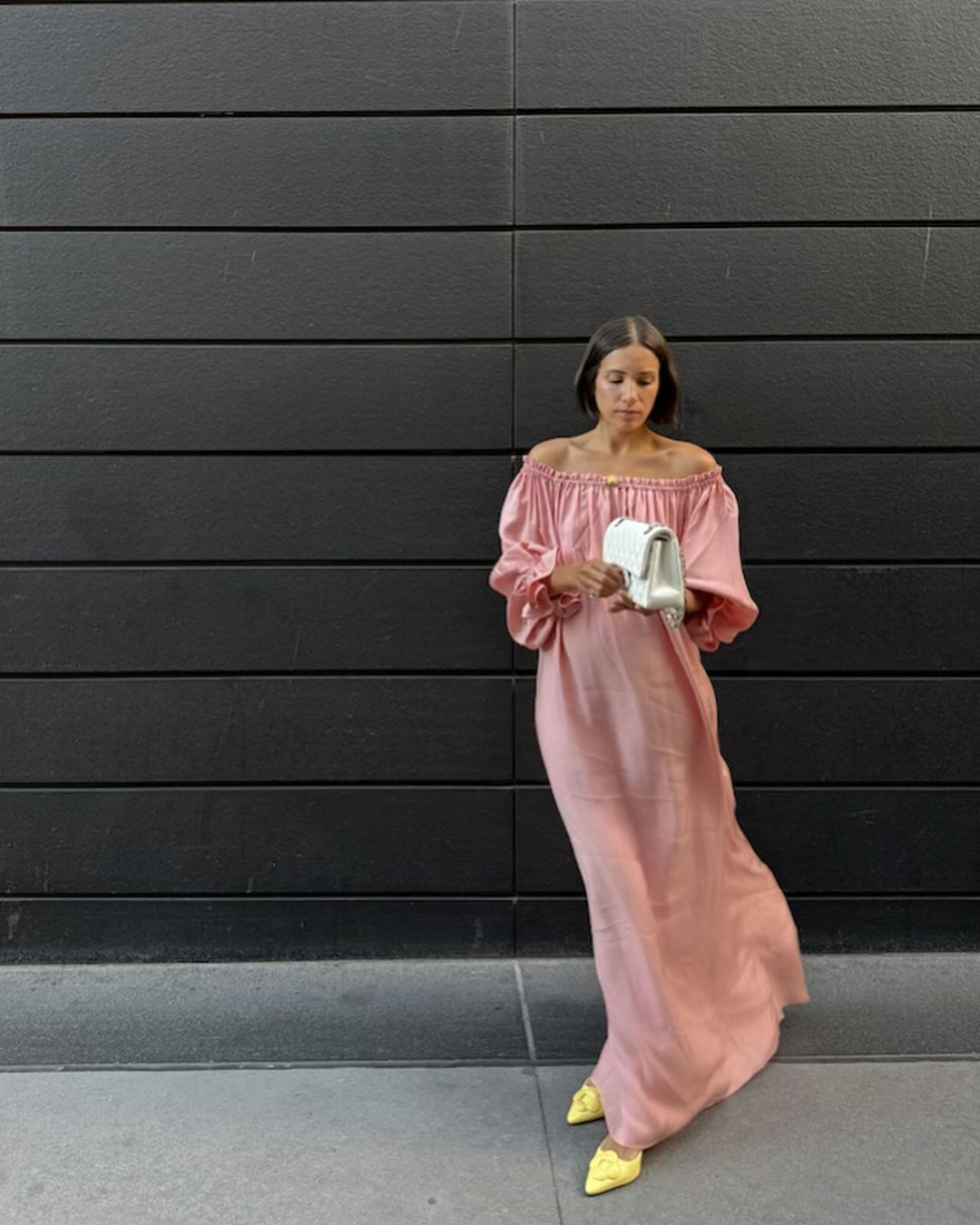 Zephir Off-the-shoulder Maxi Dress in Pink