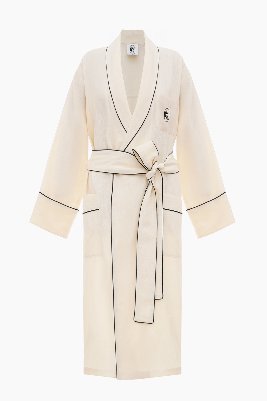 Paros Linen Unisex Robe in Milk