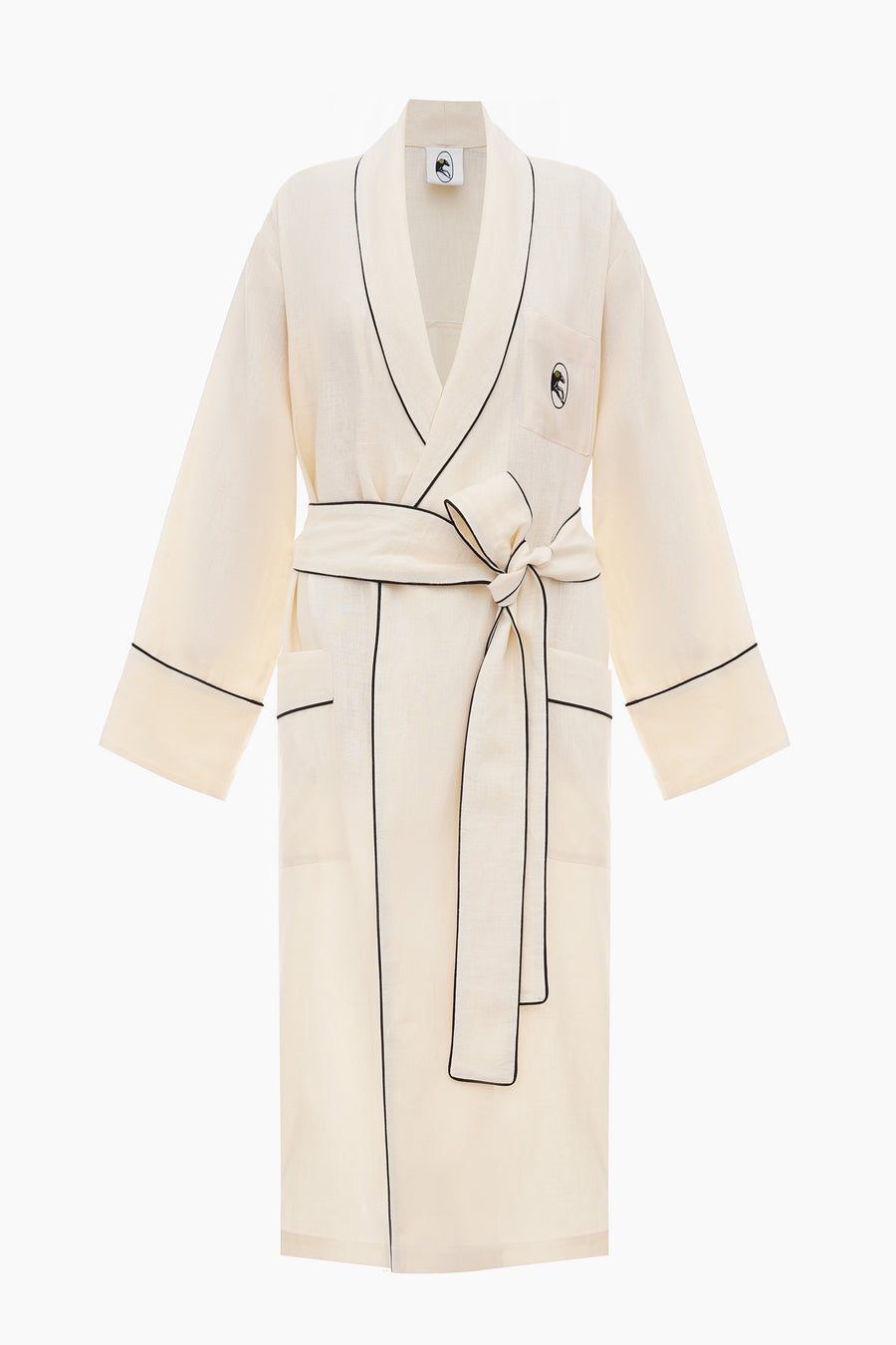Paros Linen Unisex Robe in Milk