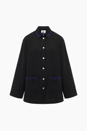 Paros Linen Unisex Pajama Shirt in Black