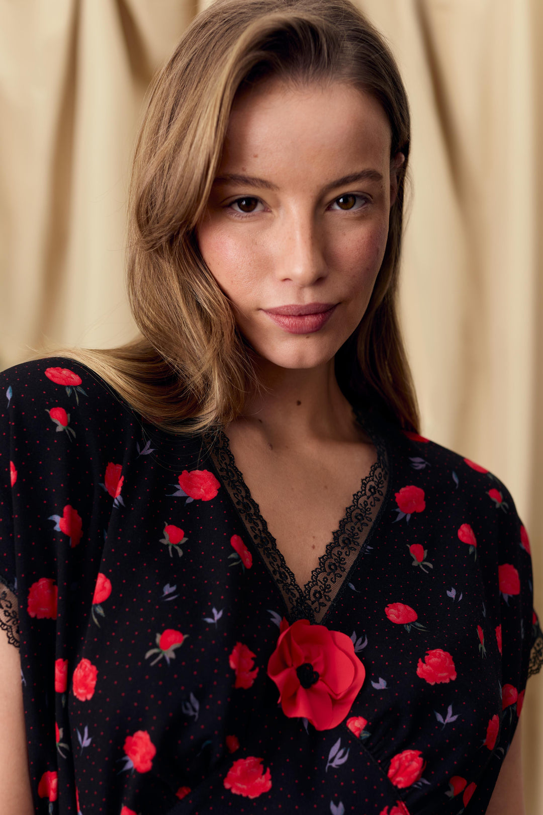 Poppi Mini Dress in Poppies Print