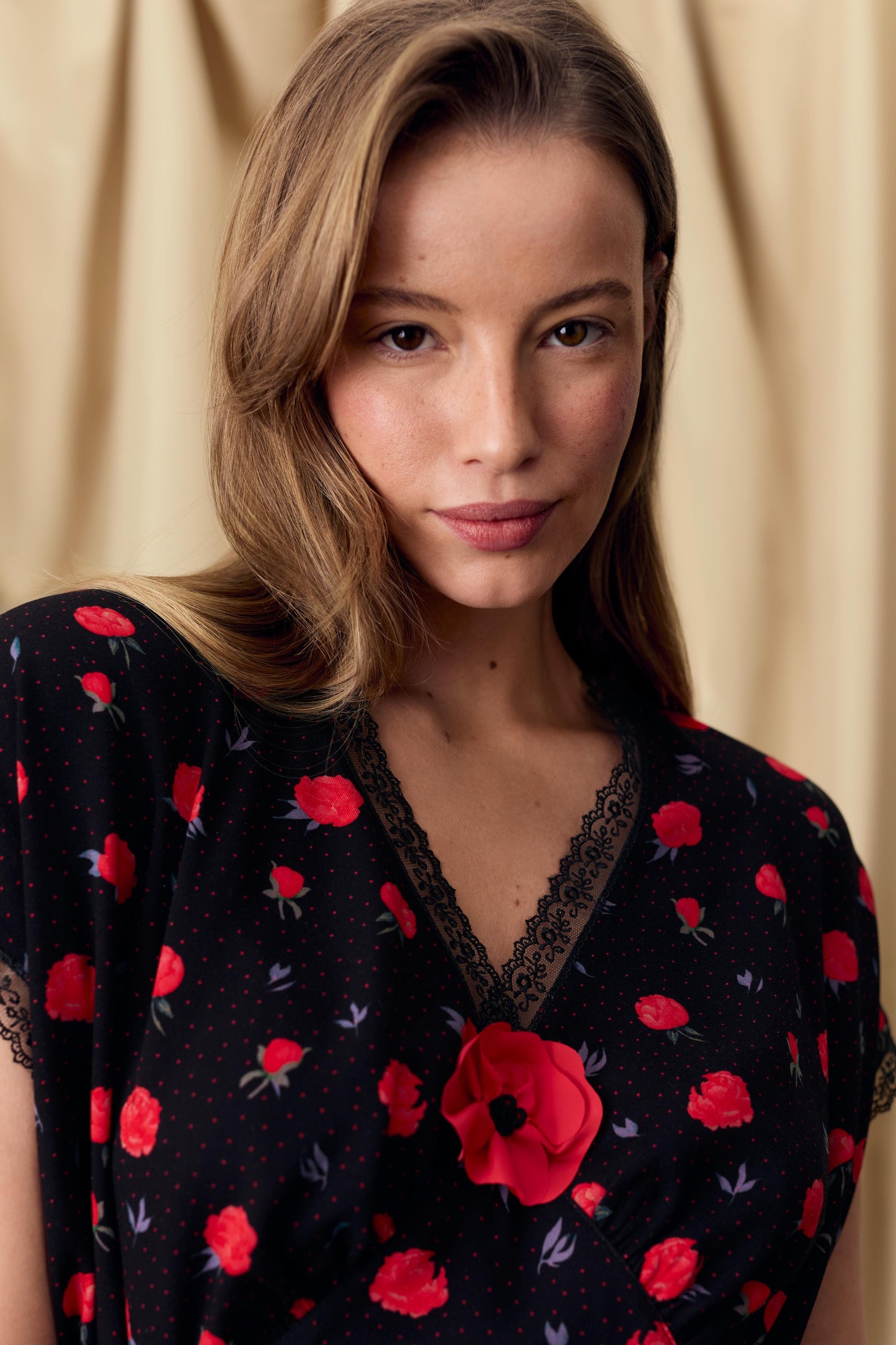 Poppi Mini Dress in Poppies Print