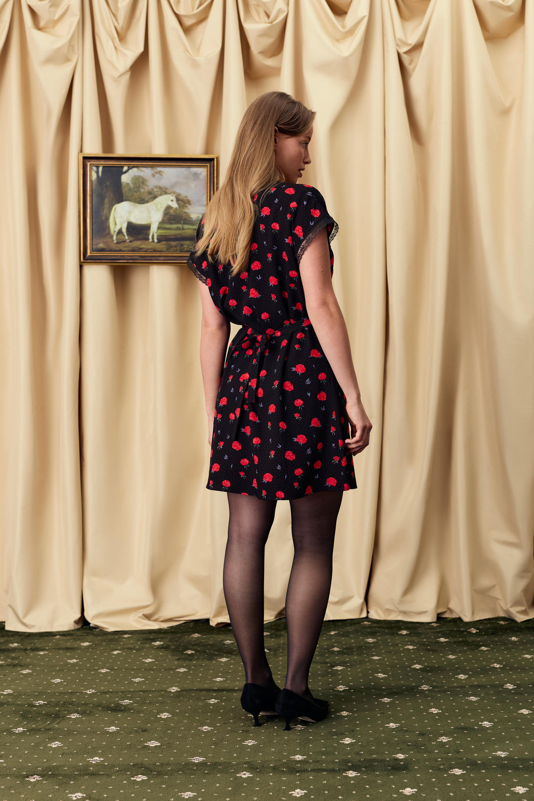 Poppi Mini Dress in Poppies Print