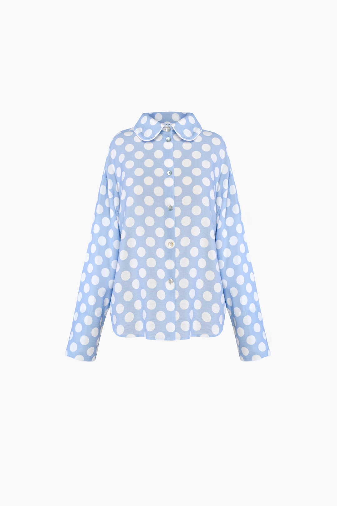 Pastelle Oversized Set with Shorts in Blue Polka Dot