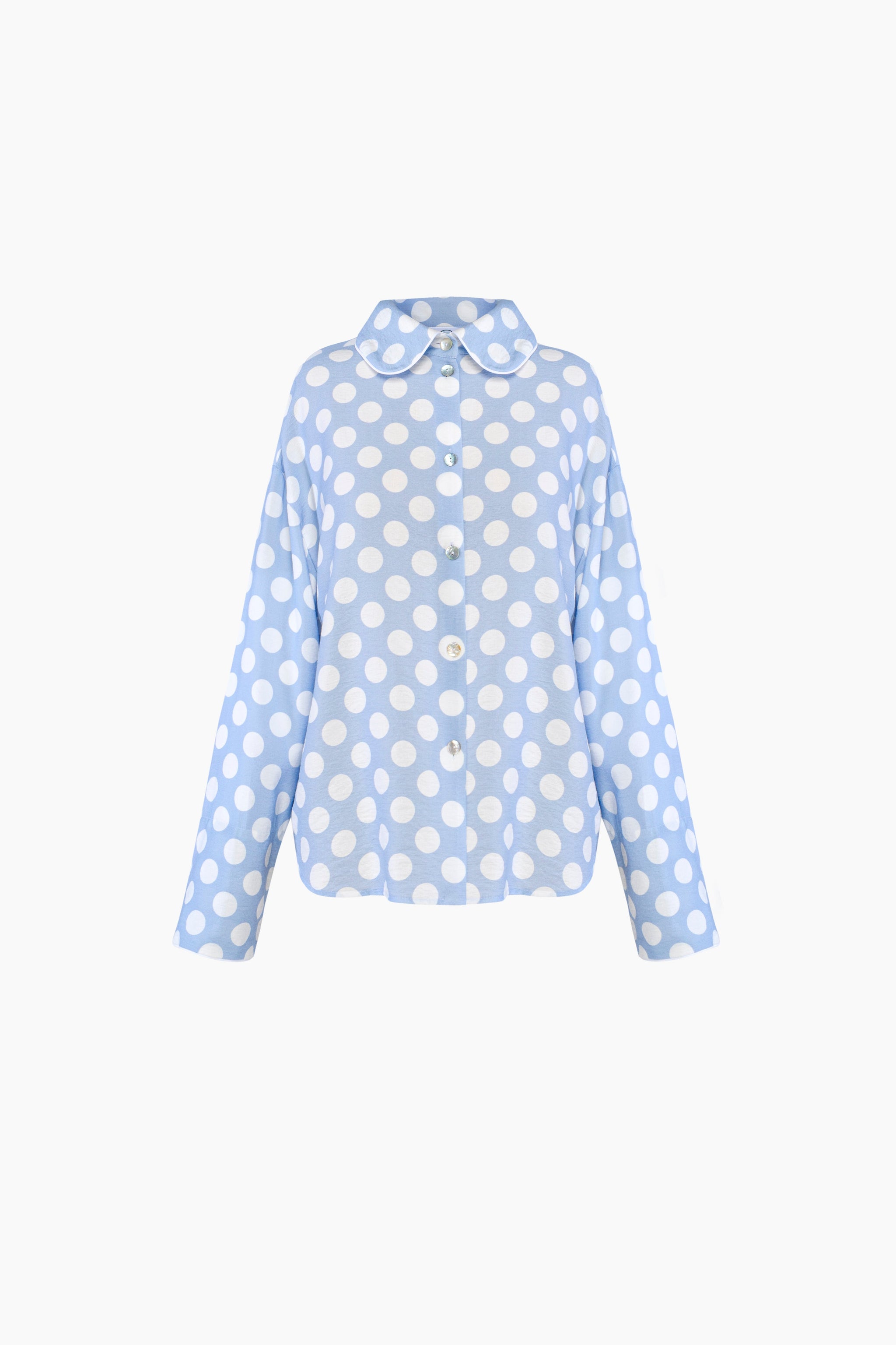 Pastelle Oversized Set with Shorts in Blue Polka Dot