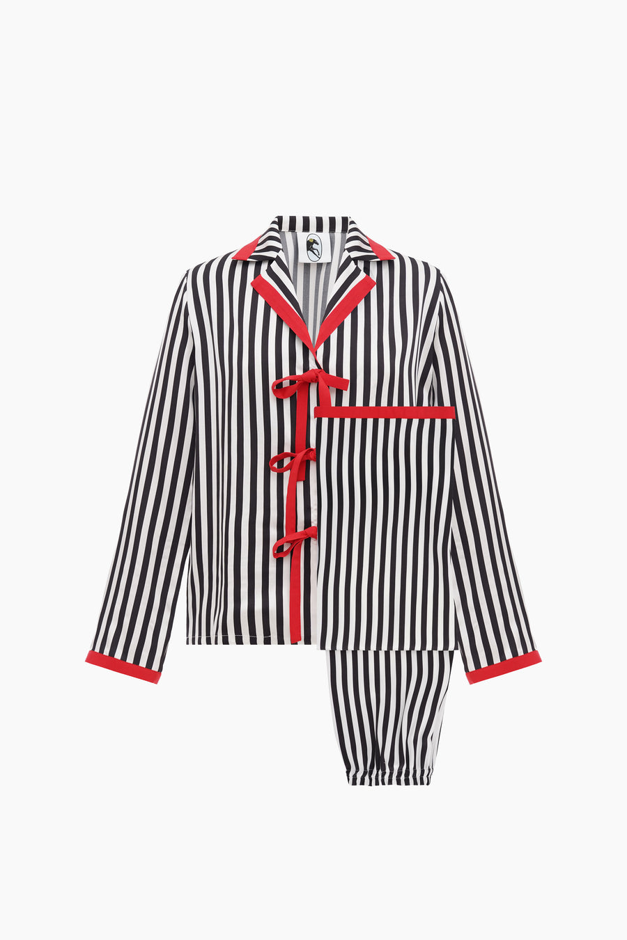 The Bow Pajama Set with Red Details