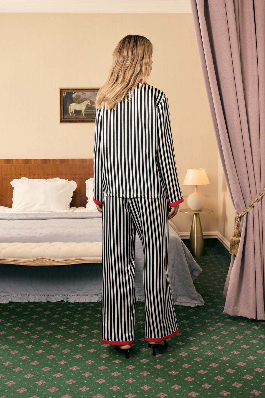 The Bow Pajama Set with Red Details