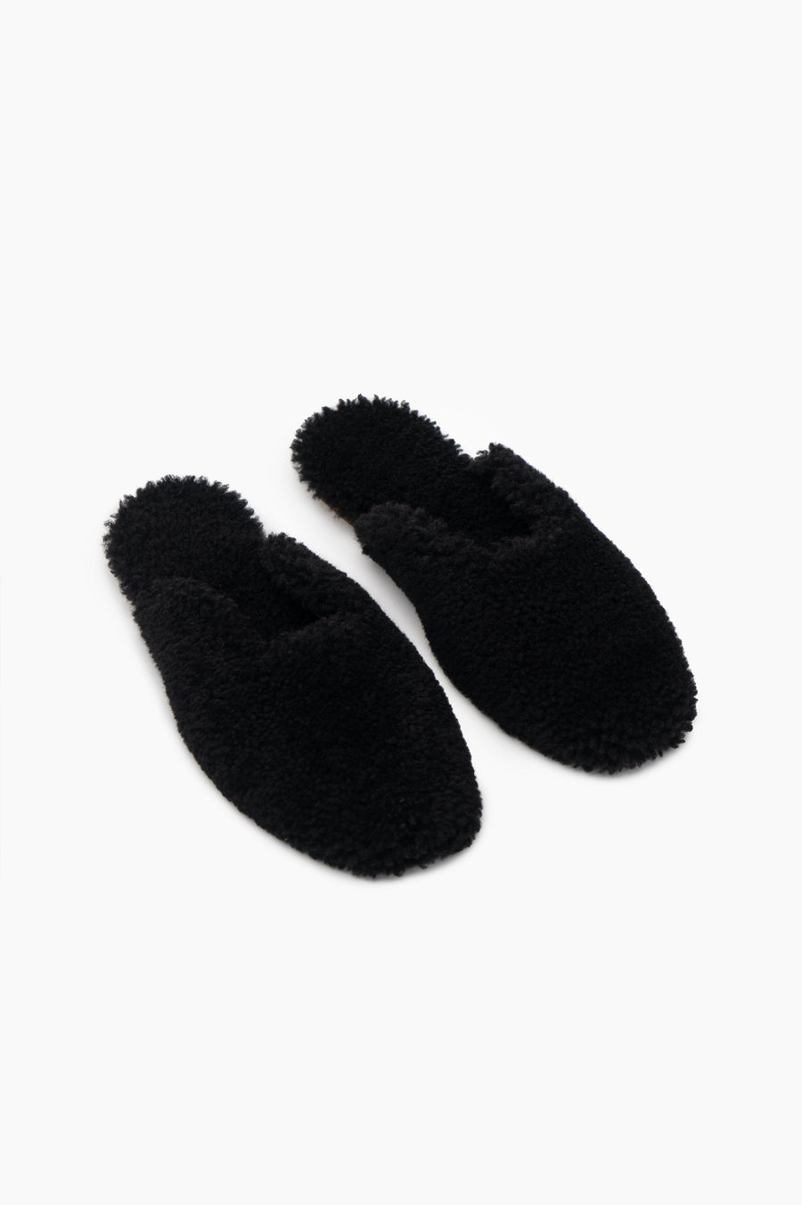 Shearling Slippers in Black