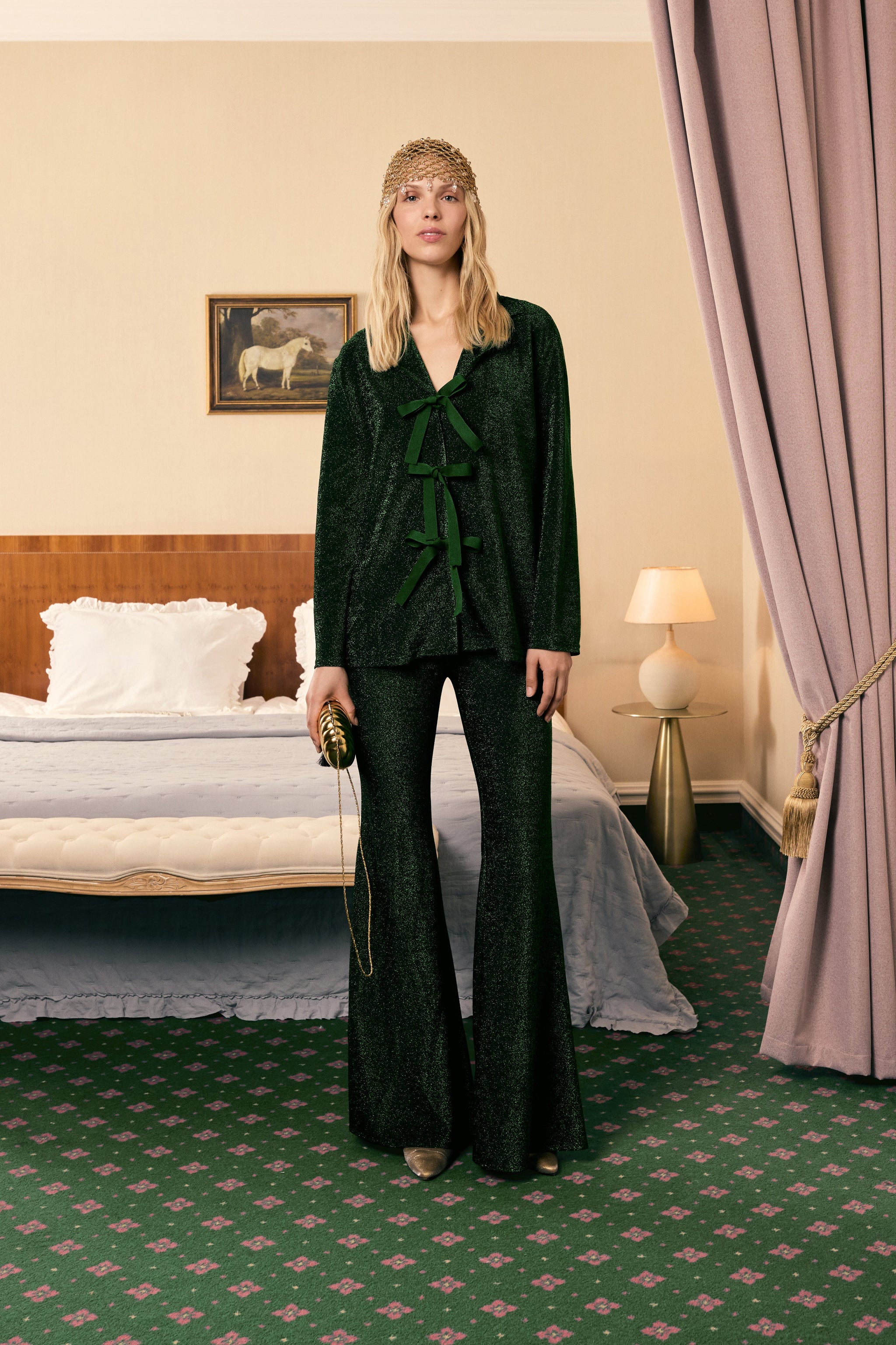 Stardust Lurex Lounge Suit in Green