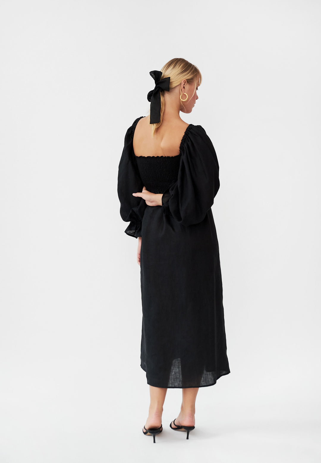 Atlanta Linen Dress in Black