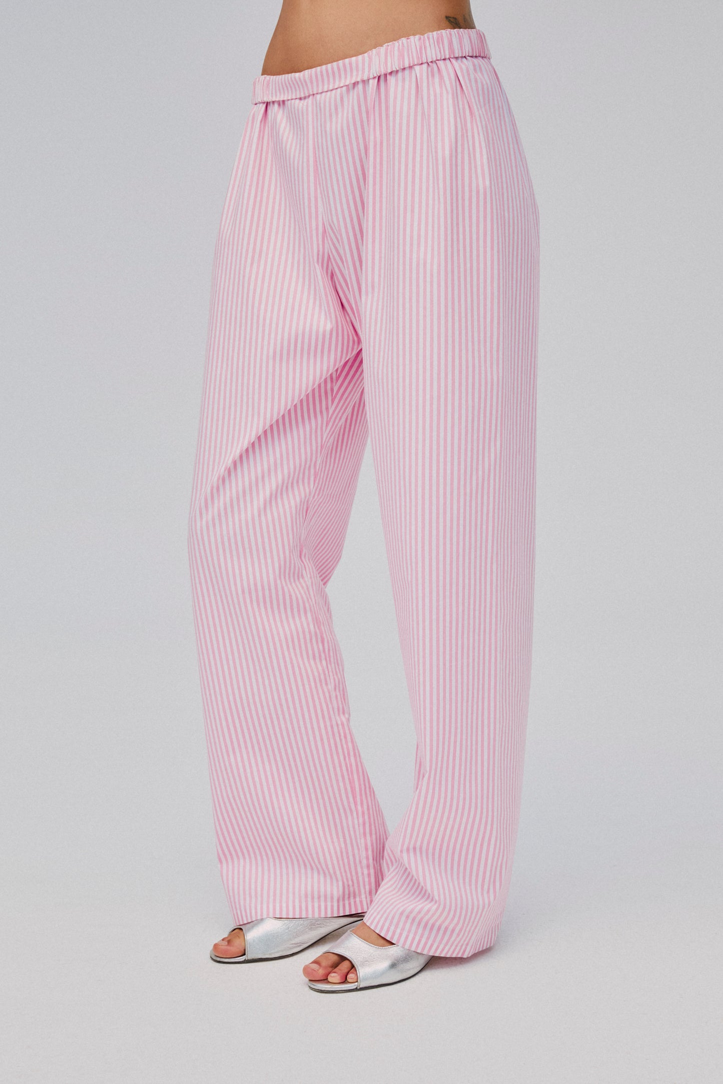 The Rose Cotton Pajama Set in Pink Stripes