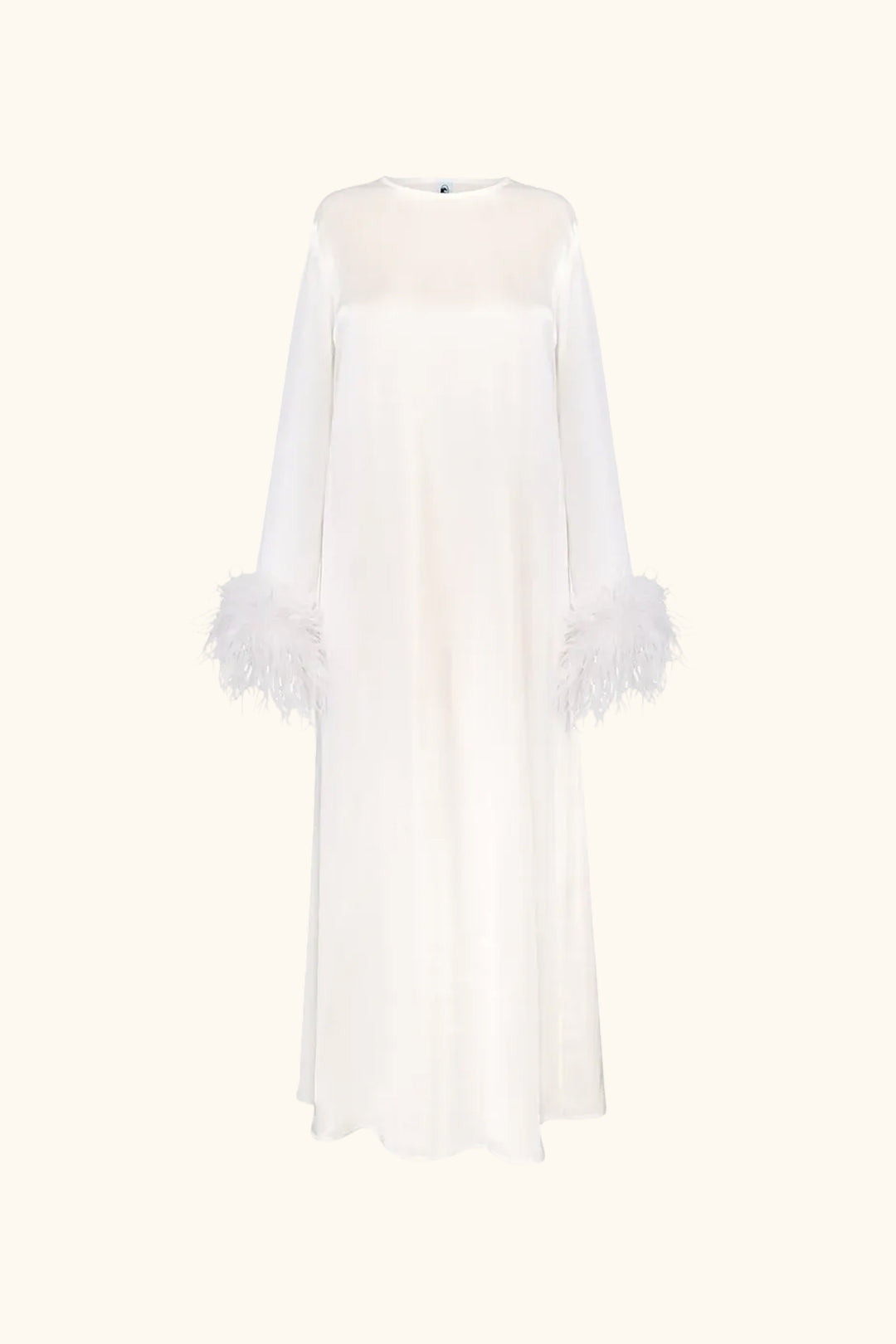Suzi Maxi Dress With Detachable Feathers in White