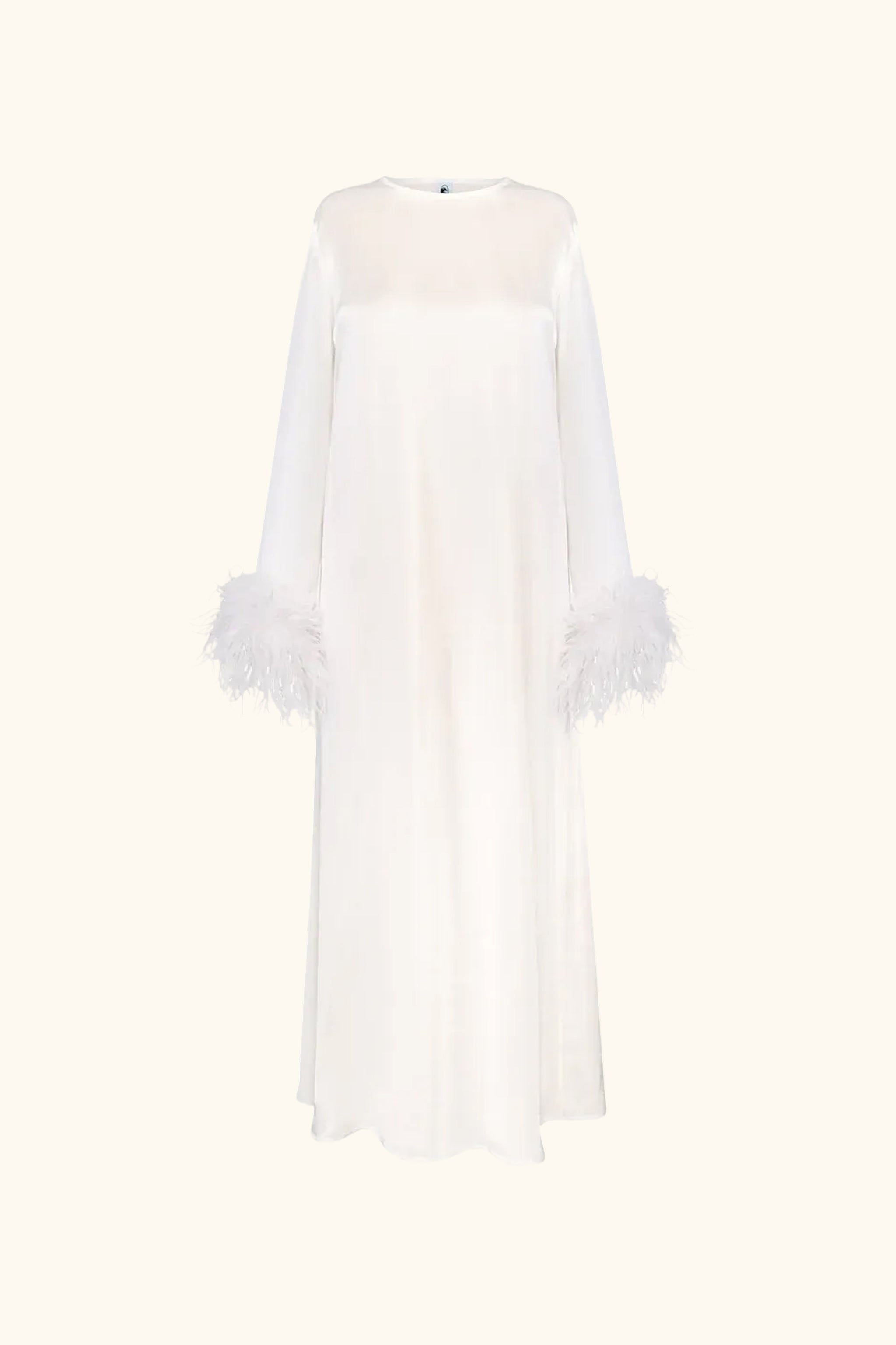 Suzi Maxi Dress With Detachable Feathers in White