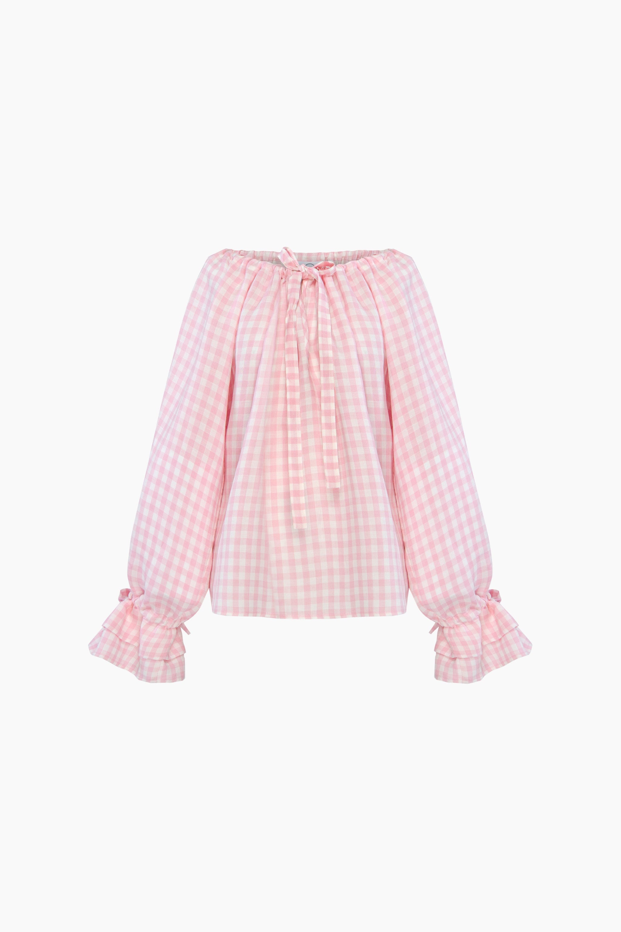 Cha-Cha Lounge Blouse in Pink Vichy