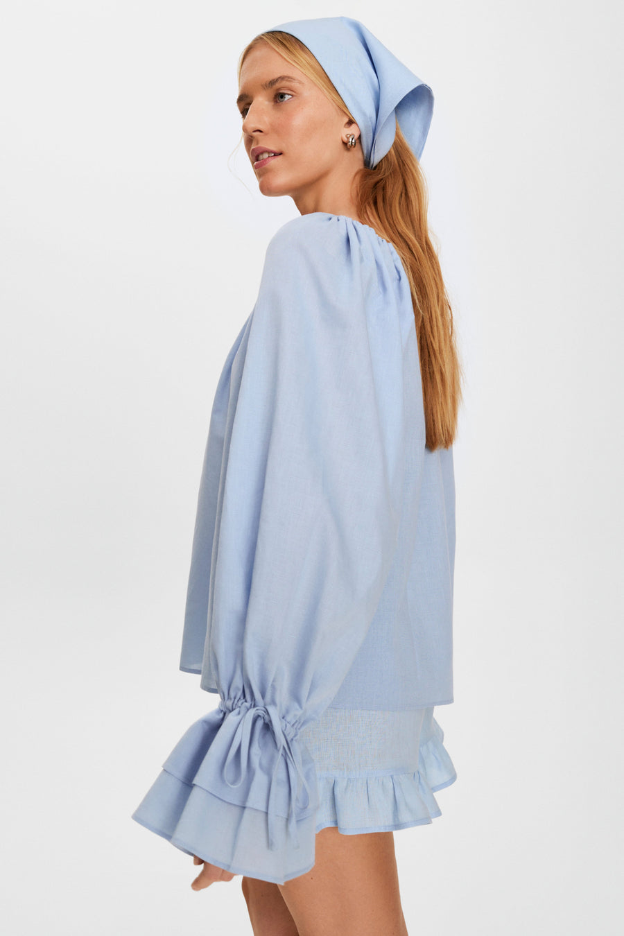 Cha-Cha Lounge Shorts with Headscarf in Blue