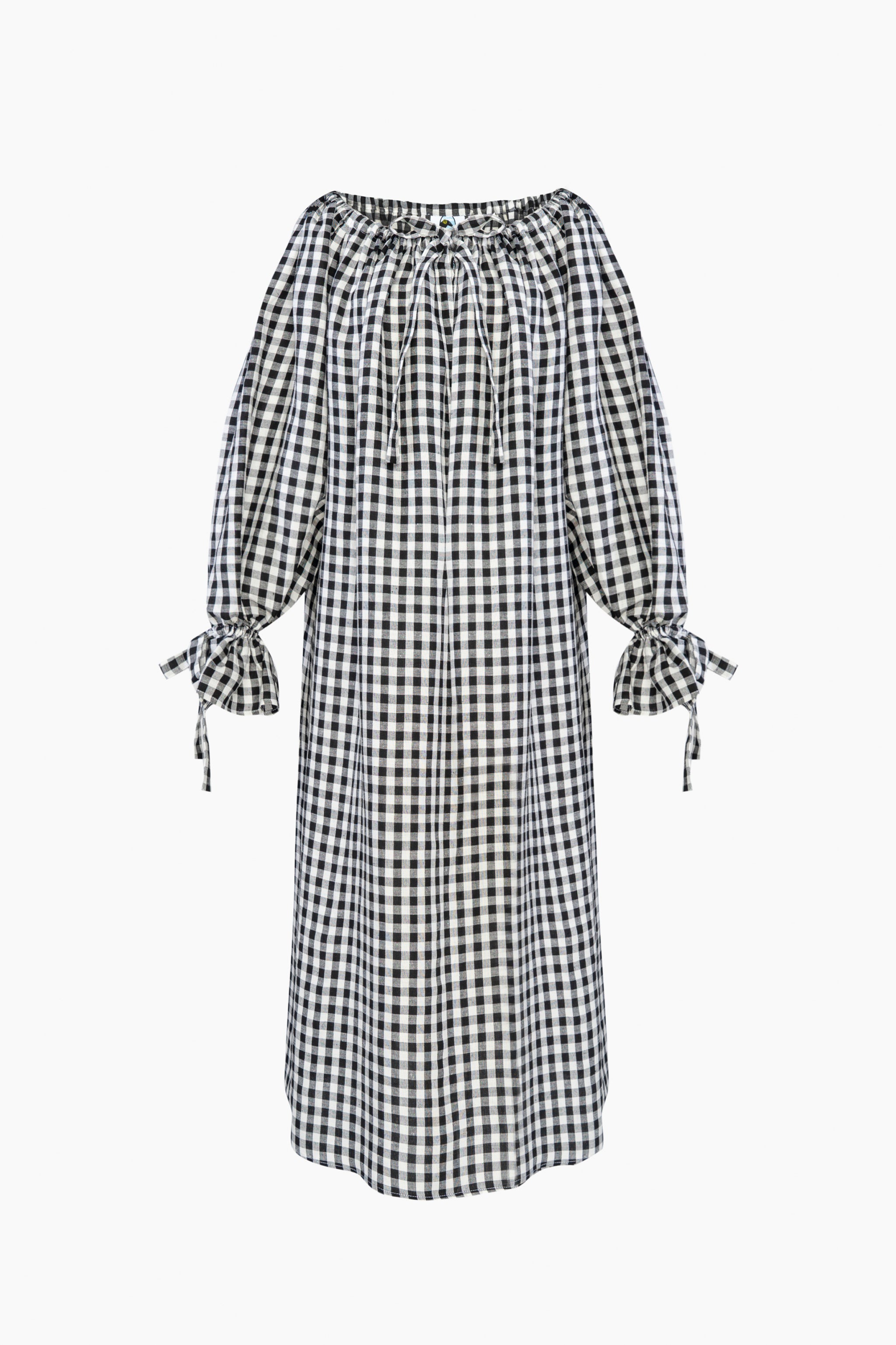 Cha-Cha Midi Dress in Black Vichy