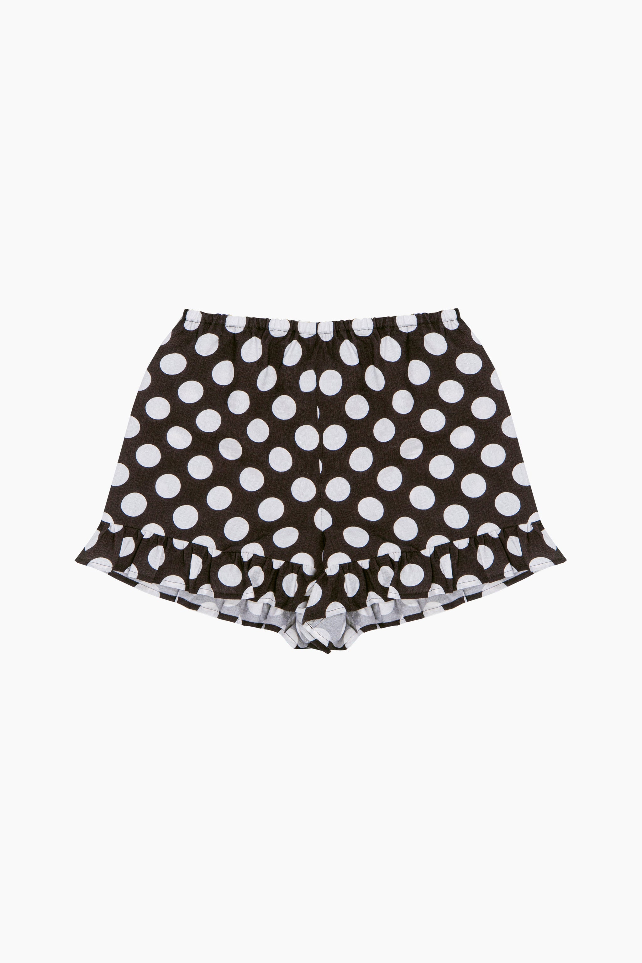 Cha-Cha Lounge Shorts with Headscarf in Black Polka Dot