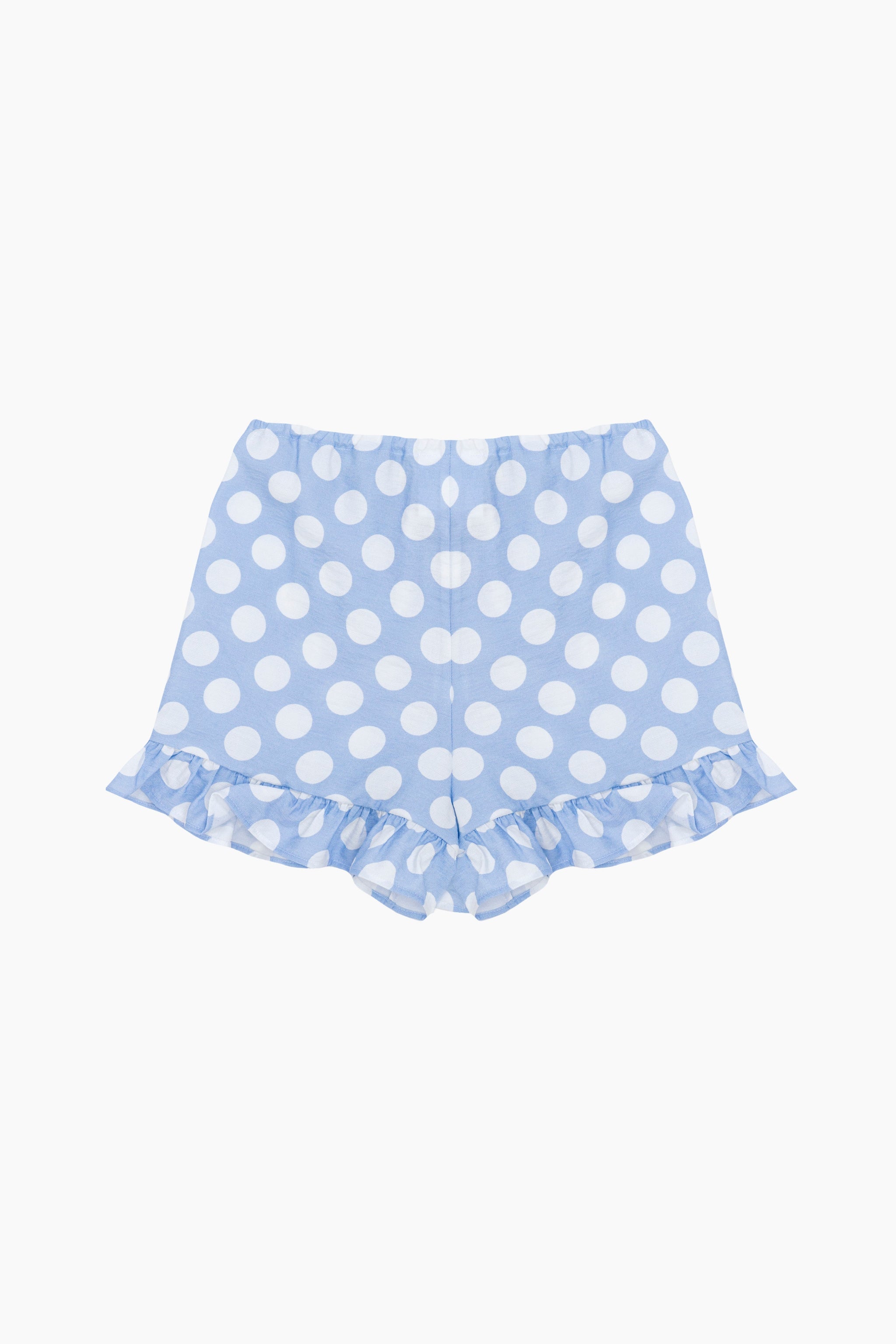 Cha-Cha Lounge Shorts with Headscarf in Blue Polka Dot