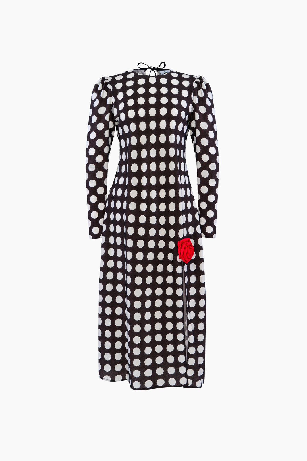Donna Maxi Dress in Black Polka Dot