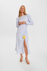 Donna Maxi Dress in Blue Polka Dot