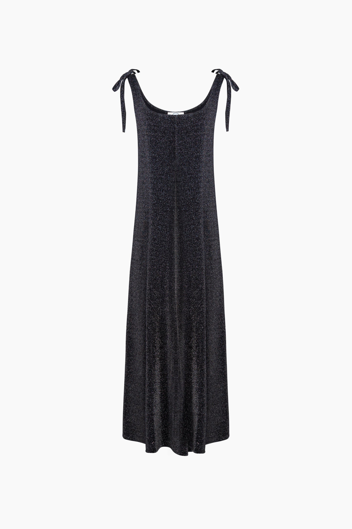 Kylie Lurex Slip Dress in Black