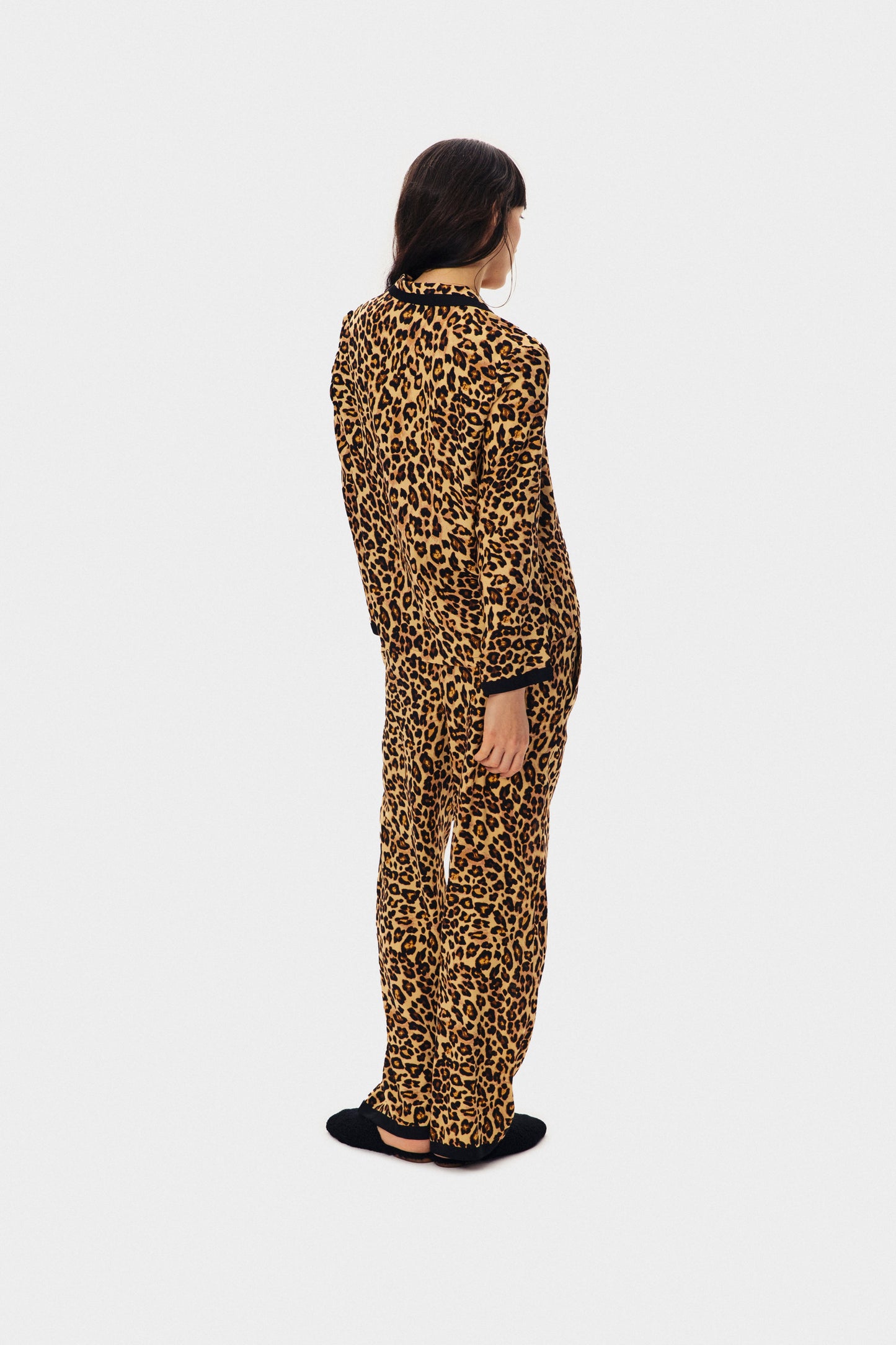 The Bow Pajama Set in Leopard Print