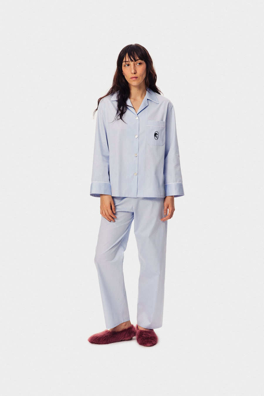 The Sleeper Cotton Pajama Set in Blue