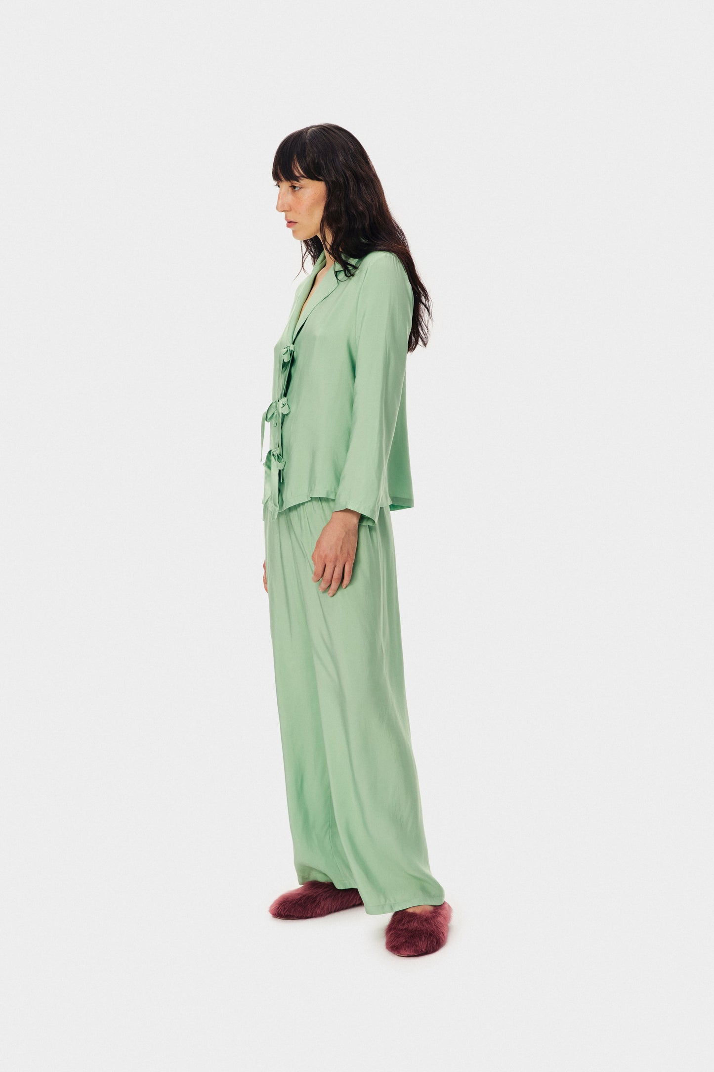 The Bow Pajama Set in Mint