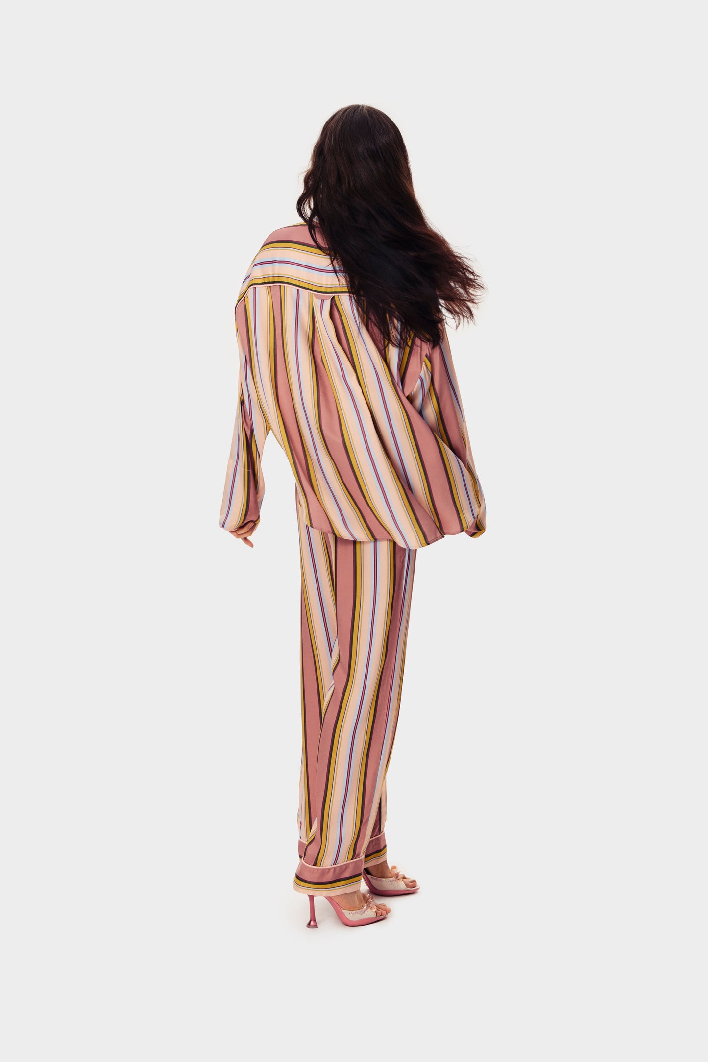 Pastelle Oversized Pants in Blush Stripes