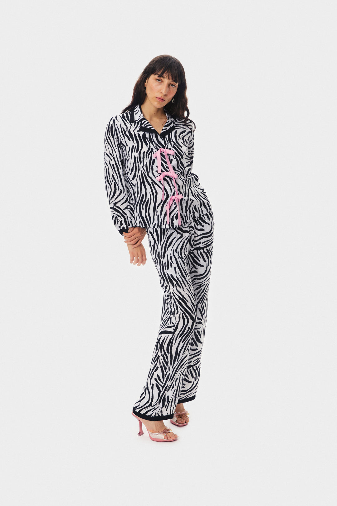 The Bow Pajama Set in Zebra Print