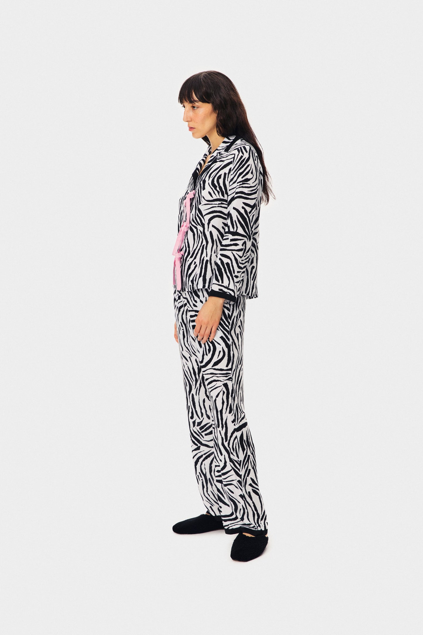 The Bow Pajama Set in Zebra Print