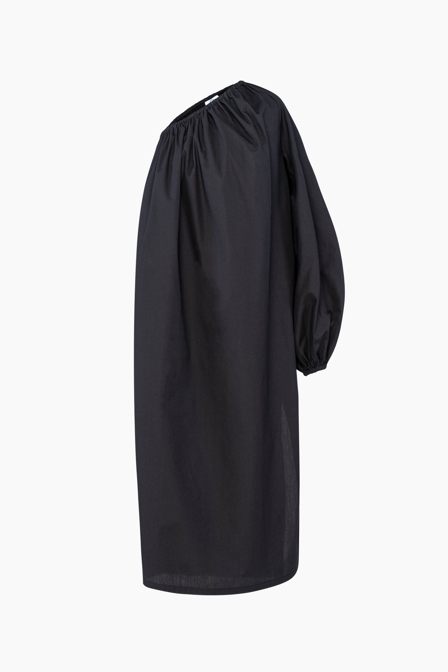 Gaia Cotton Midi Dress in Black