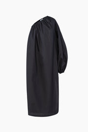 Gaia Cotton Midi Dress in Black